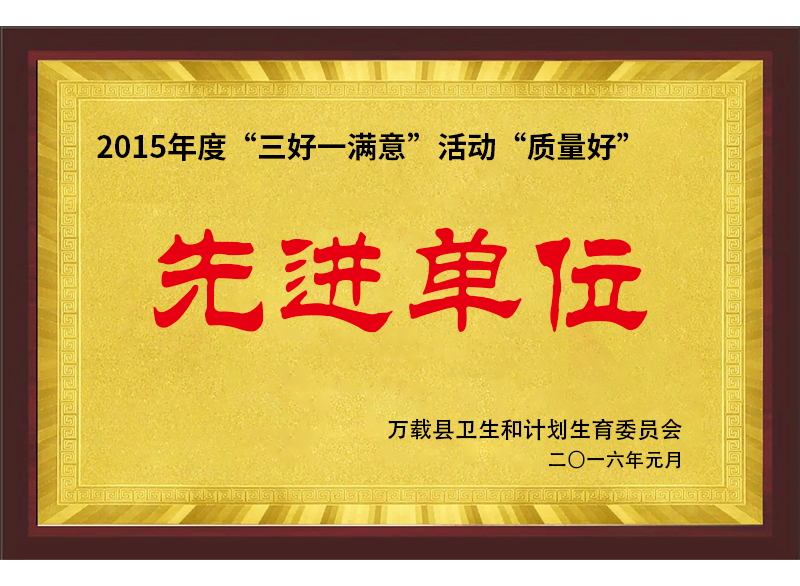 2015年度“三好一滿意”活動“質量好”